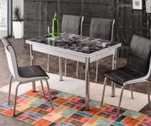 Polo marble dining set 110/170x70x75H cm $346