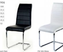 0906-PVC black dining chair with chrome legs $ 106