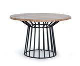Round dining table from acacia wood and metal base 78x120D cm $1011