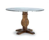 Round table made by Mango wood and top plate from metal 76x120D $ 900