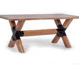 Dining table in acacia wood and metal details 200x100x76 cm $ 1138