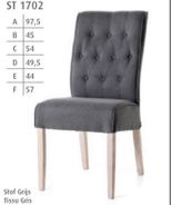 #1702 Dining chair in grey fabric $ 159