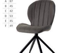 1705-Dining chair in PU leather in mouse color with black legs $152
