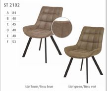 #2102 Dining chair in green or brown stof $ 150