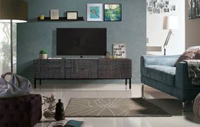 #6718 3 drawers tv stand in mango wood 55x180x40 cm $849
