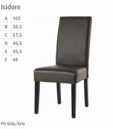 Isidore dining chair in PU grey $89