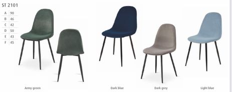#2101Dining chair in stof army green,dark blue,dark grey,light blue$60