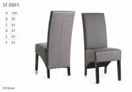 #0801 Grey polyurethane leather dining chair $99