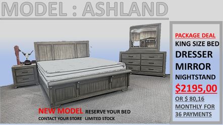 ASHLAND KING BED PACKAGE GREY 2