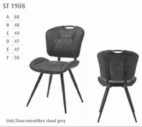 #1908 Dining chair in dark grey microfiber $ 136
