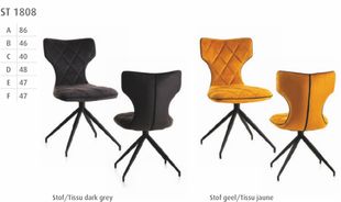 #1808 DDining chair in stof in dark grey or yellow color $ 156