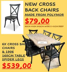 CROSS BACK CHAIRS & 1906 TABLE