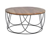 Dynamic coffee table in mango wood and metal base 41x80 cm Diam. $338