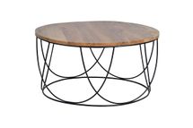 Dynamic coffee table in mango wood and metal base 41x80 cm Diam. $260