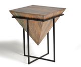 End table in mango wood and metal base 63x50x50 cm $266
