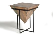 End table in mango wood and metal base 63x50x50 cm $219