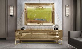 ICON GOLD TV-UNIT + WALL FRAME