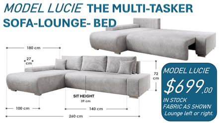 MODEL LUCIE SOFA-LOUNGE-BED$ 699
