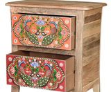 Elephant nightstand in handpainted details 60x53x32cm $330