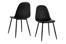 #1701 Dining chair in black PU $60