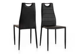 #1703 Dining chair in black PU $79