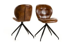 #1706 Dining chair in cognac PU $152