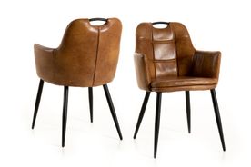 #1809 Dining chair in cognac pu leather $152