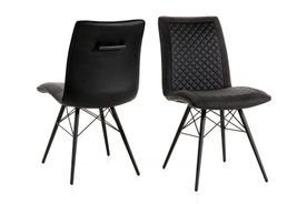 #1810 Dining chair in black and grey PU $142