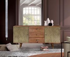 2 doors and 3 drawers sideboard in mango wood 78x160x40 cm $1330