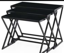 Trio black glass coffee tables 45x45x55H cm $169