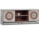 Wood Mandala tv stand with handcarved details 55x150x40 cm $728
