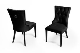 Belfast black velvet chair with black legs $143