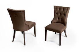 Belfast brown velvet chair with white legs $ 140